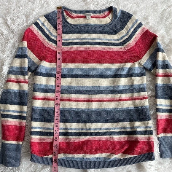 L.L. Bean | Striped Knit Cozy Cotton Sweater - Picture 8 of 9